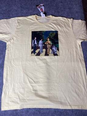 Star Wars Abbey Road Parody Graphic T-Shirt Yellow Size XXL